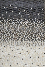 Ombre Leather Hide Rug Black to Beige