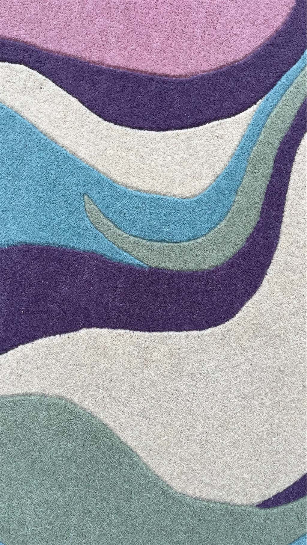 Pastel Irregular Hand Tufted Wool Rug Multicolor
