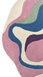 Pastel Irregular Hand Tufted Wool Rug Multicolor