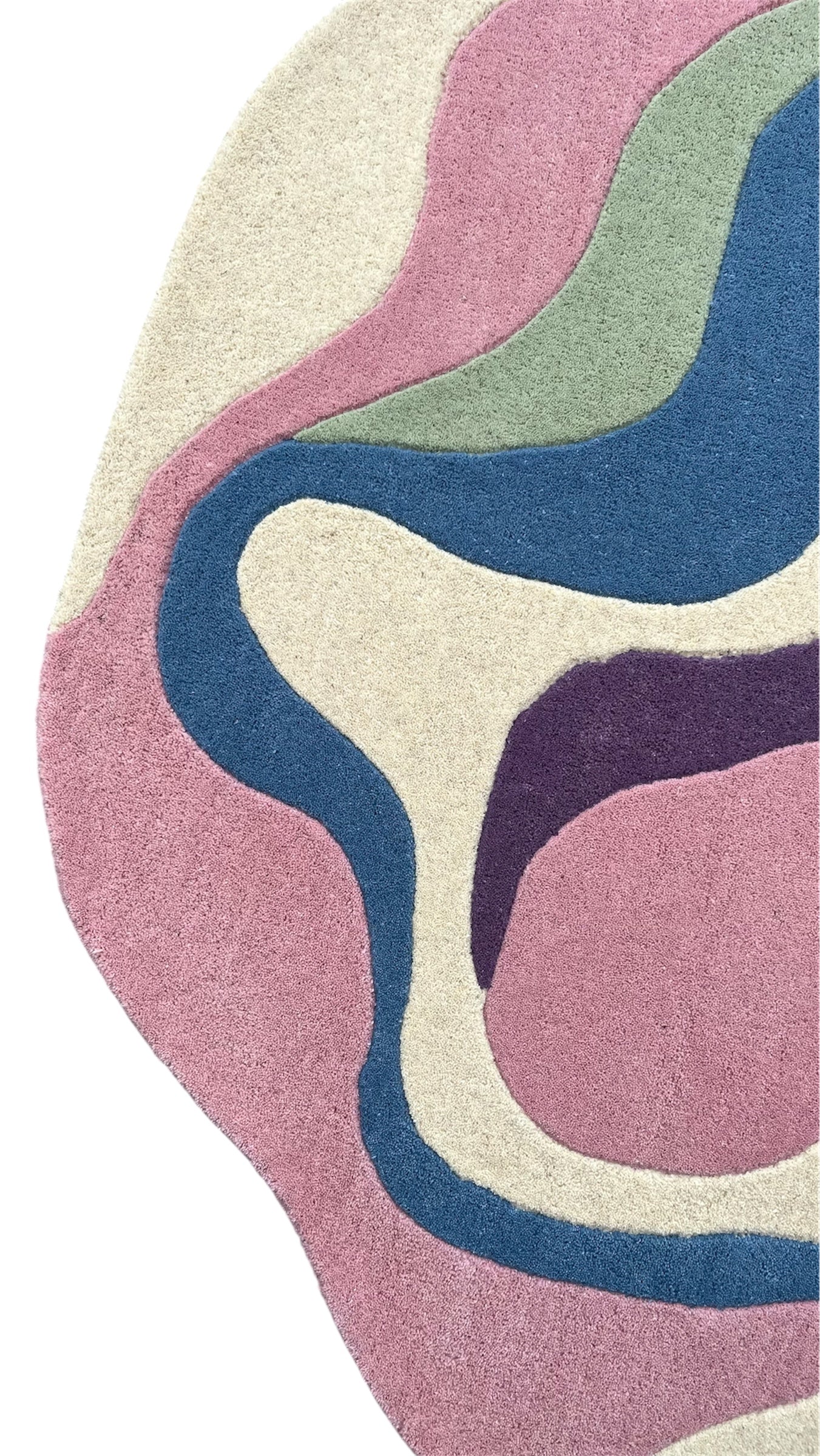 Pastel Irregular Hand Tufted Wool Rug Multicolor