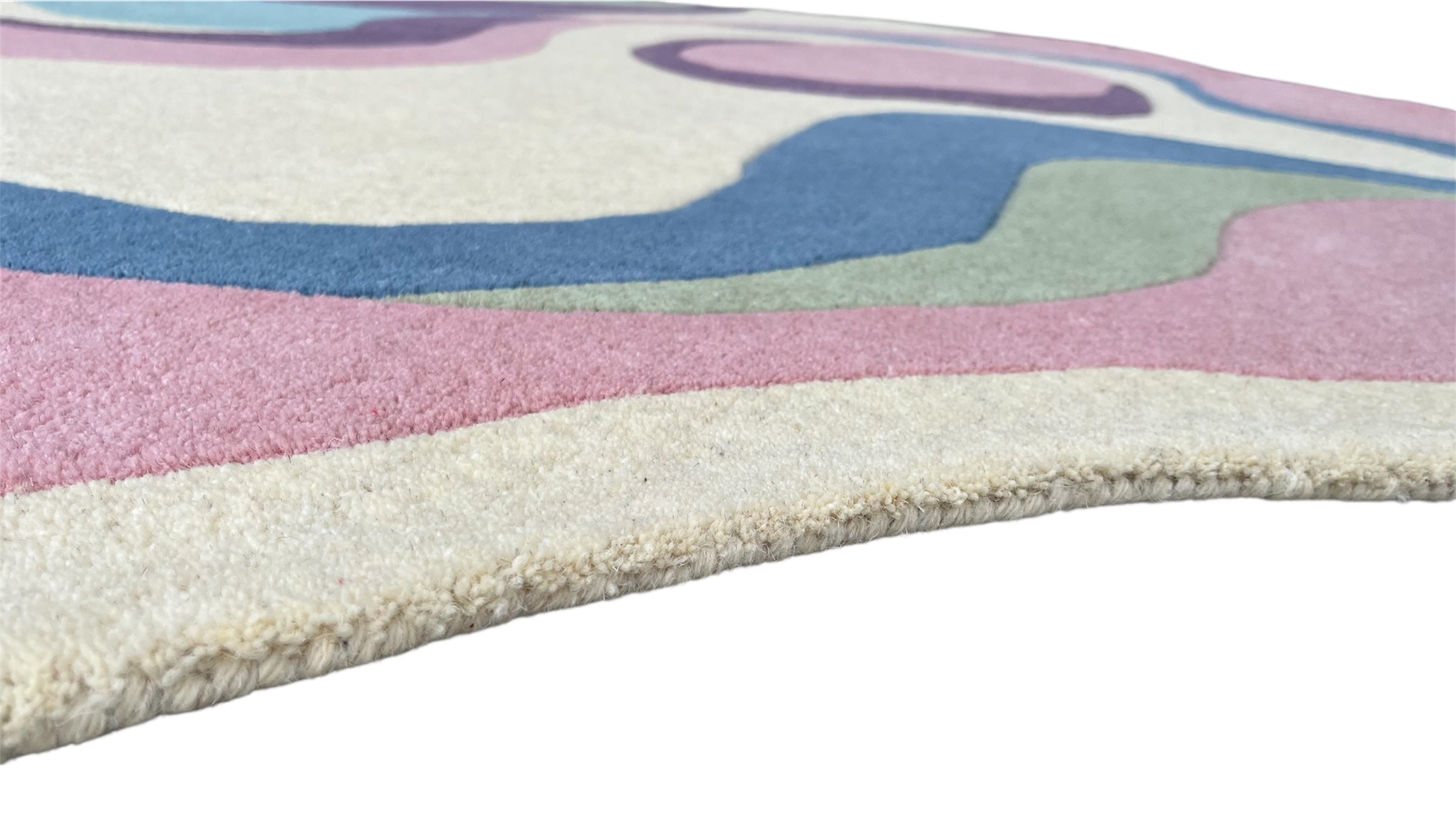 Pastel Irregular Hand Tufted Wool Rug Multicolor