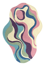 Pastel Irregular Hand Tufted Wool Rug Multicolor