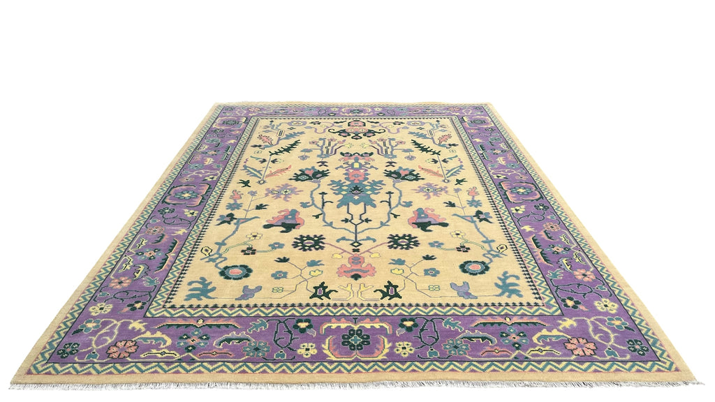 Pinank Oriental Traditional Hand Knotted Wool Rug Butter Yellow