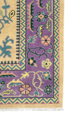 Pinank Oriental Traditional Hand Knotted Wool Rug Butter Yellow