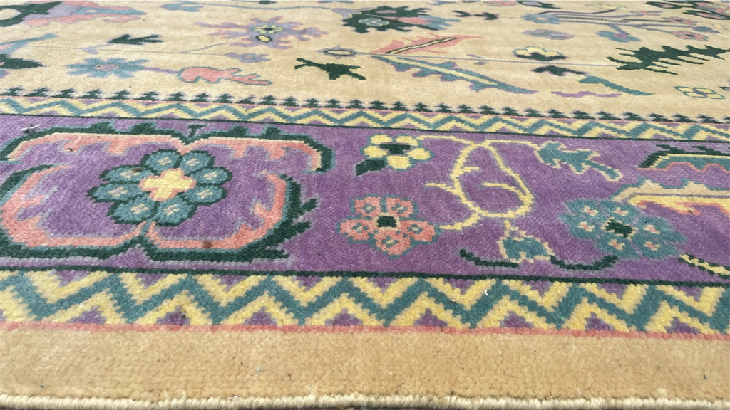Pinank Oriental Traditional Hand Knotted Wool Rug Butter Yellow