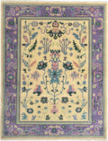 Pinank Oriental Traditional Hand Knotted Wool Rug Butter Yellow