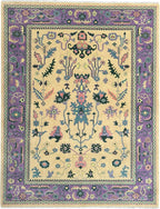 Pinank Oriental Traditional Hand Knotted Wool Rug Butter Yellow