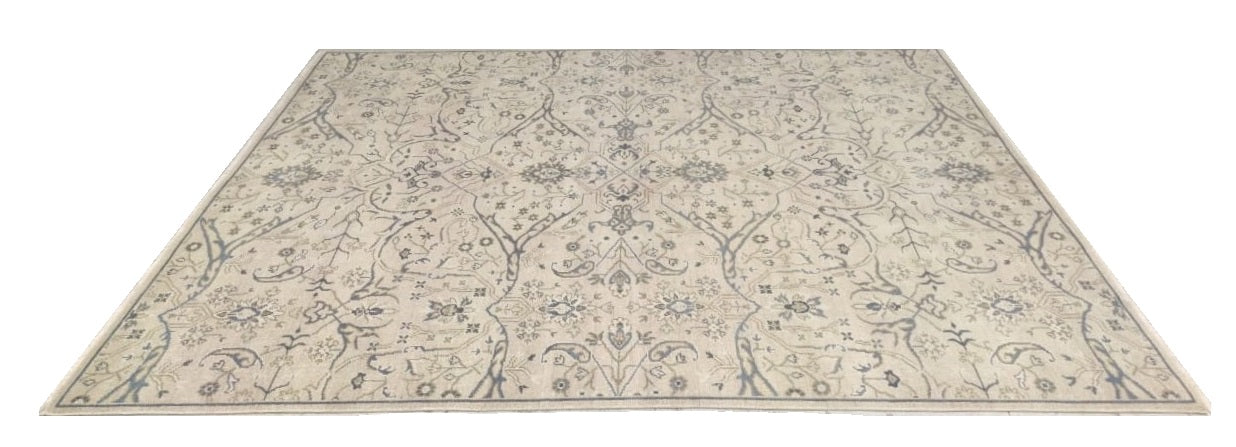 Ranthambore Allover Hand Knotted Wool Rug Beige