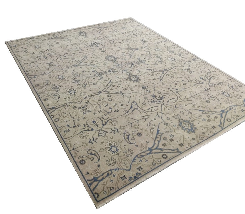Ranthambore Allover Hand Knotted Wool Rug Beige