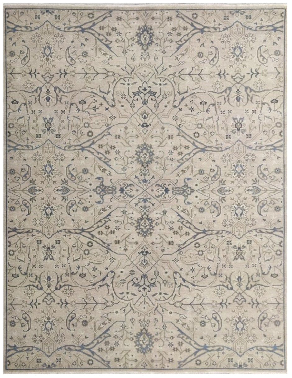 Ranthambore Allover Hand Knotted Wool Rug Beige