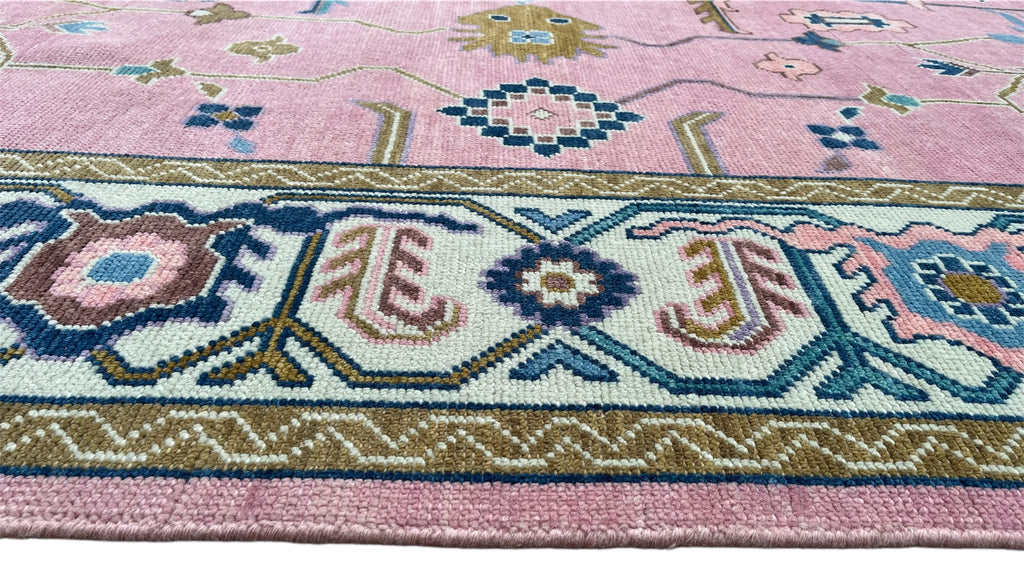 Rogo Traditional Oushak Hand Knotted Wool Rug Pink
