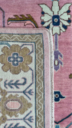 Rogo Traditional Oushak Hand Knotted Wool Rug Pink