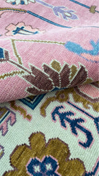 Rogo Traditional Oushak Hand Knotted Wool Rug Pink