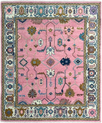 Rogo Traditional Oushak Hand Knotted Wool Rug Pink