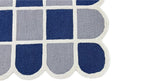 Selena Checkered Scalloped Hand Tufted Wool Rug Blue