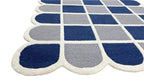 Selena Checkered Scalloped Hand Tufted Wool Rug Blue