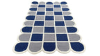 Selena Checkered Scalloped Hand Tufted Wool Rug Blue