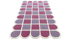 Selena Checkered Scalloped Hand Tufted Wool Rug Pink