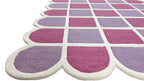 Selena Checkered Scalloped Hand Tufted Wool Rug Pink