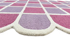 Selena Checkered Scalloped Hand Tufted Wool Rug Pink