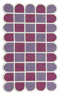Selena Checkered Scalloped Hand Tufted Wool Rug Pink