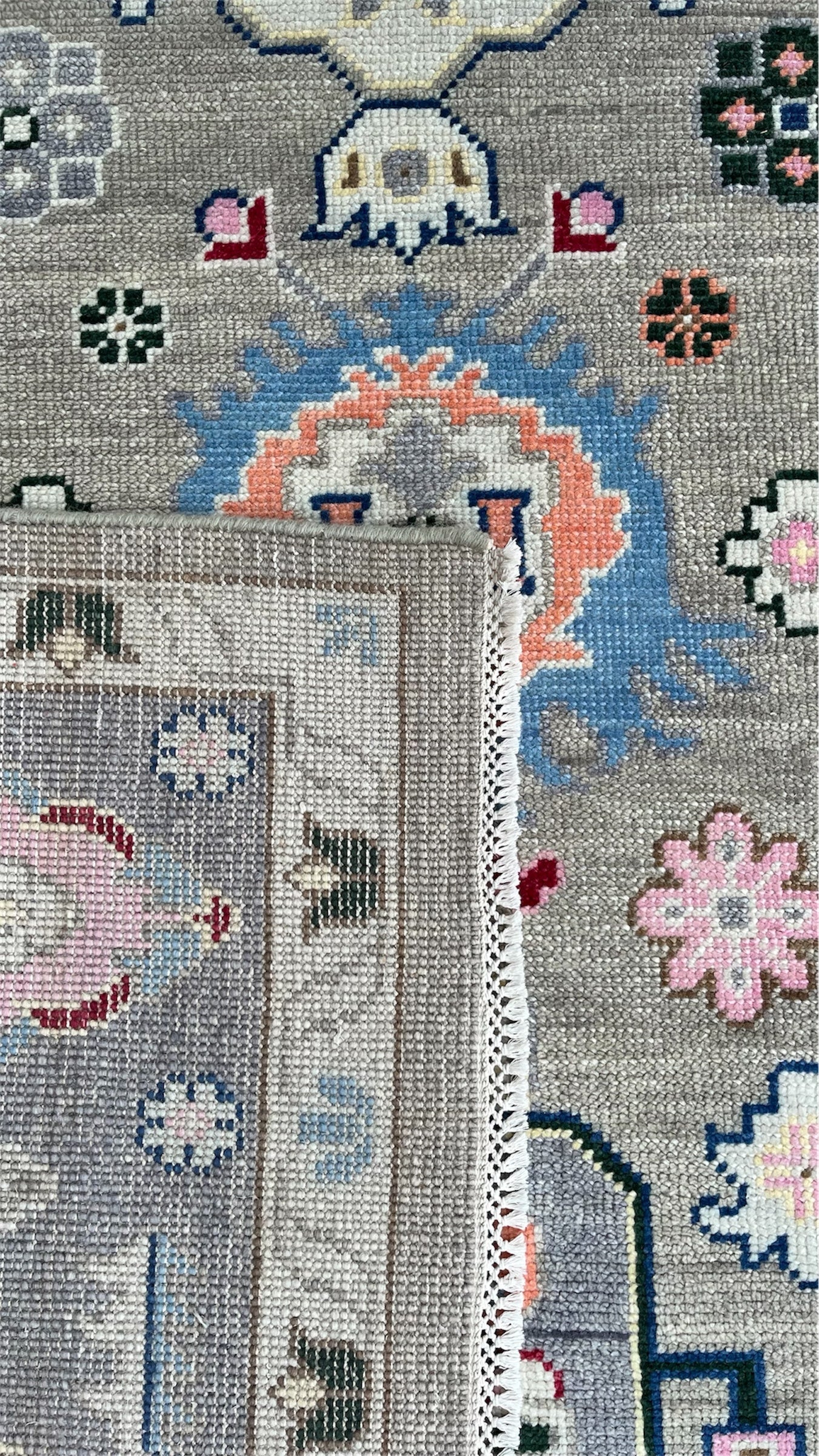 Sultan Traditional Hand Knotted Wool Rug Ash Grey
