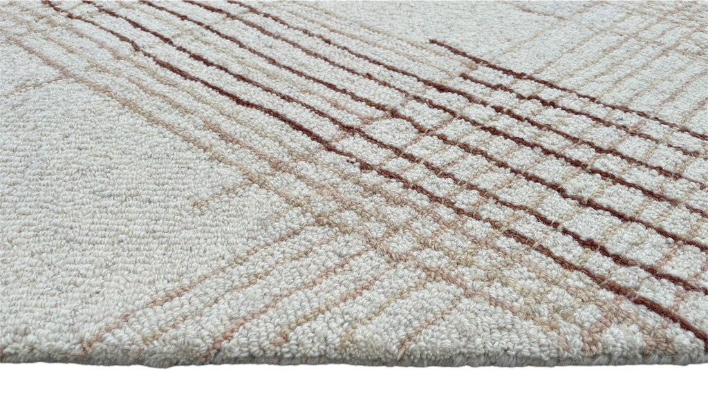 Tartan High Traffic Loop Hand Tufted Wool Rug Rust