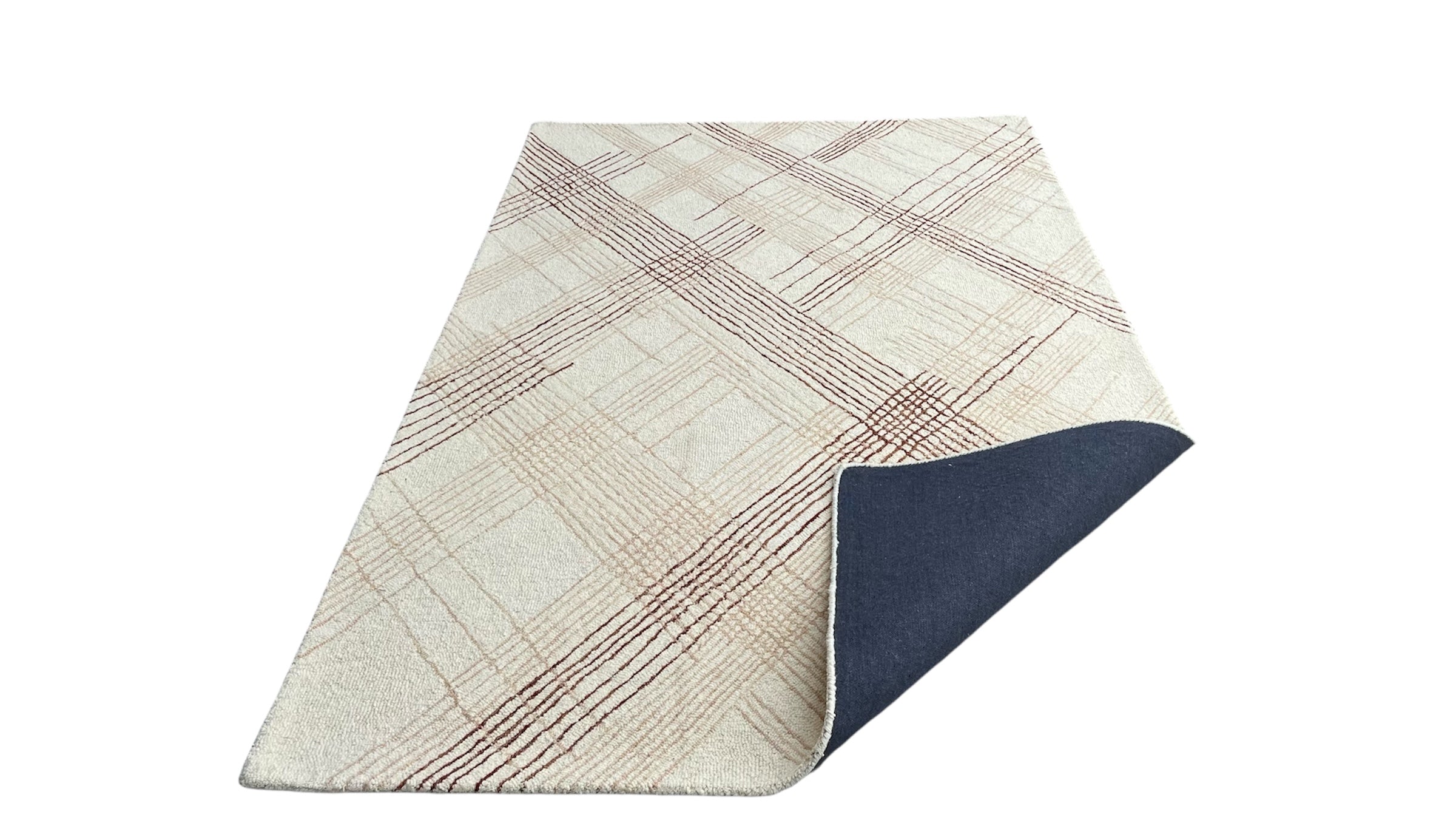 Tartan High Traffic Loop Hand Tufted Wool Rug Rust