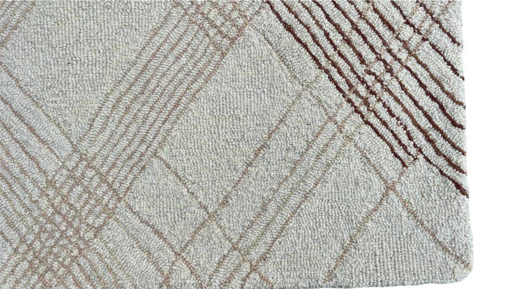 Tartan High Traffic Loop Hand Tufted Wool Rug Rust