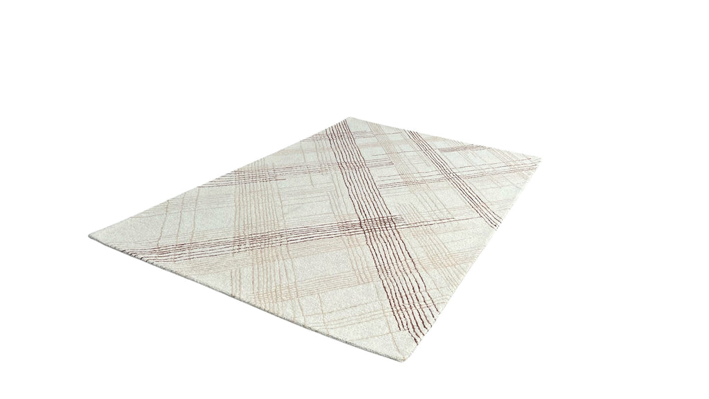 Tartan High Traffic Loop Hand Tufted Wool Rug Rust