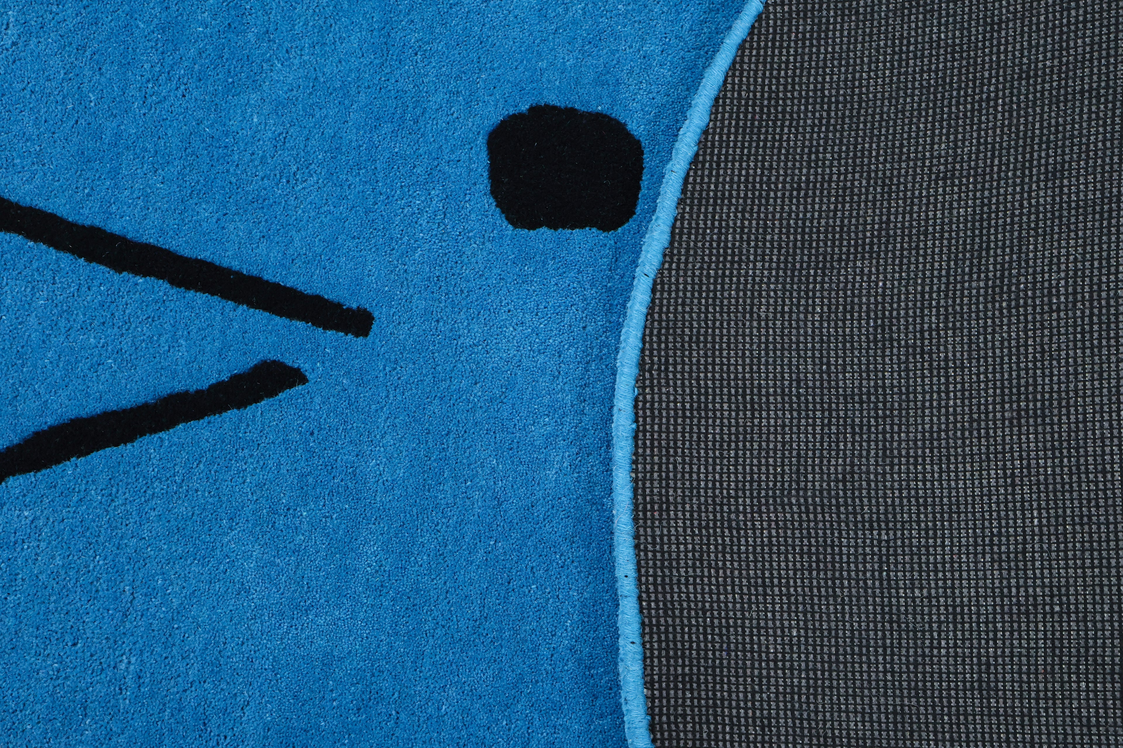 Teddy Kids Hand Tufted Wool Rug Blue