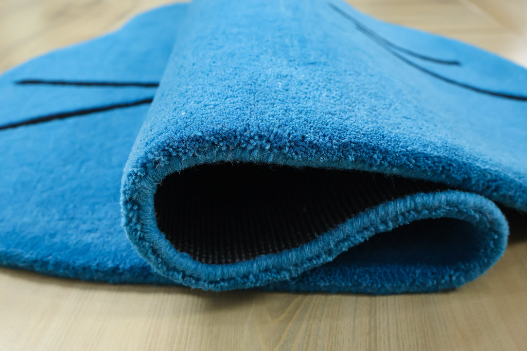 Teddy Kids Hand Tufted Wool Rug Blue