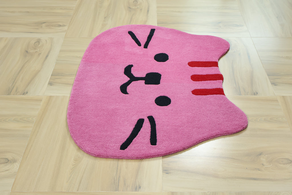 Teddy Kids Hand Tufted Wool Rug Pink