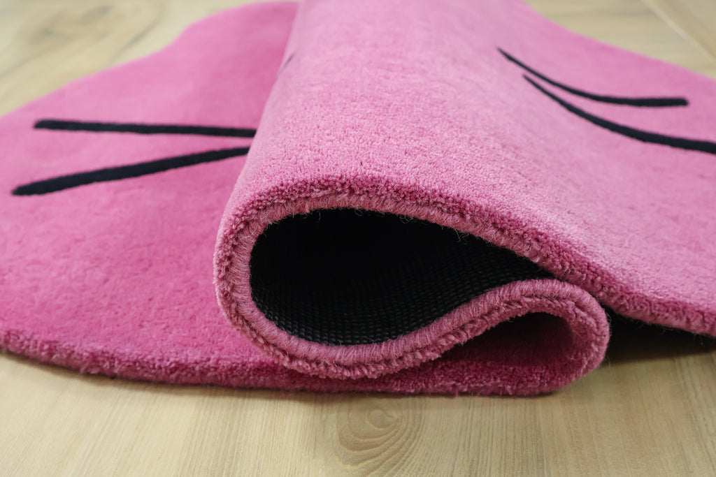 Teddy Kids Hand Tufted Wool Rug Pink