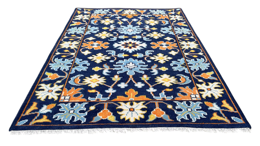 Texas Oriental Hand Knotted Wool Rug Navy Blue