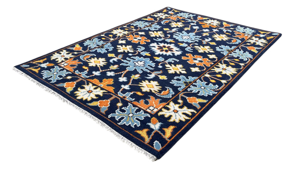 Texas Oriental Hand Knotted Wool Rug Navy Blue