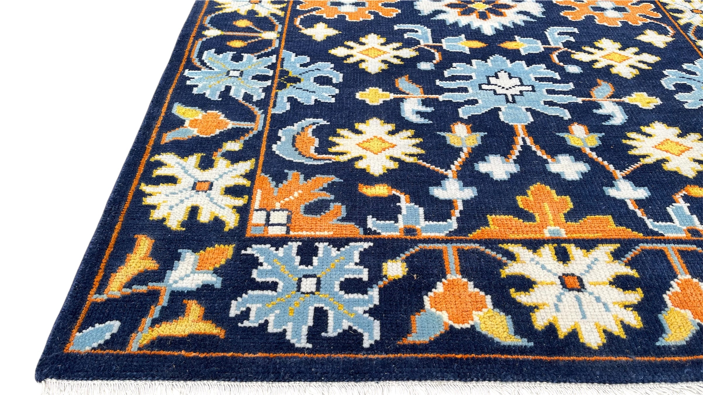 Texas Oriental Hand Knotted Wool Rug Navy Blue