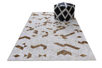 Vectro Abstract Leather Hide Rug Beige