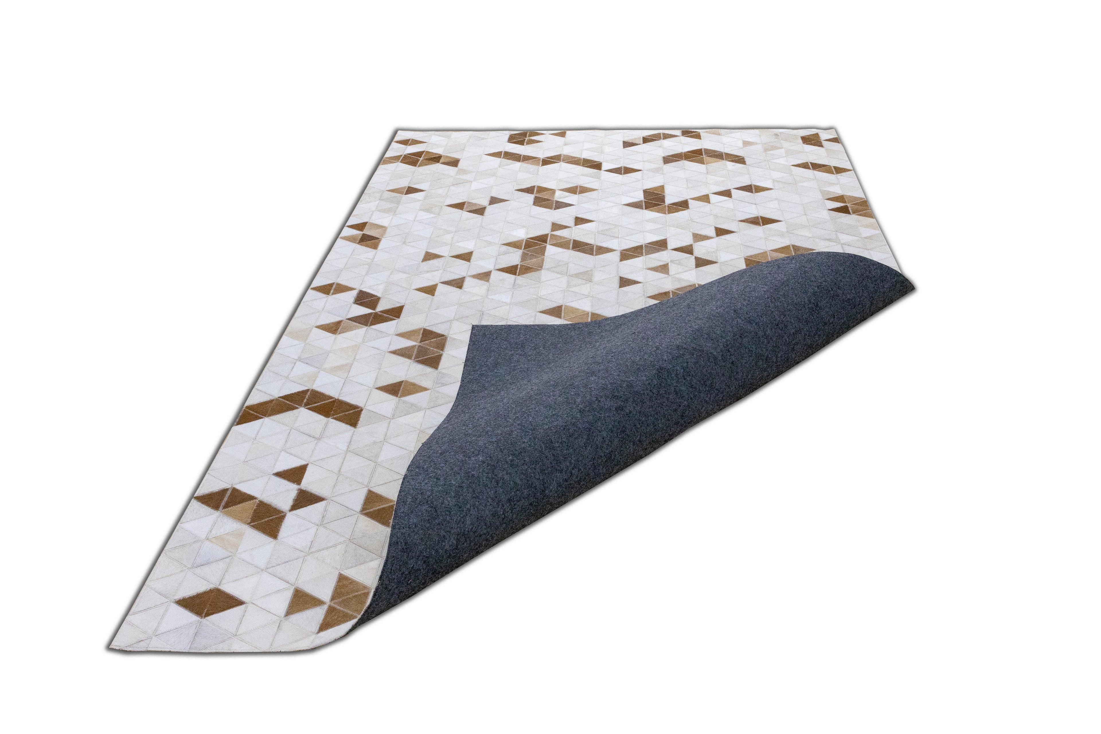 Vectro Abstract Leather Hide Rug Beige