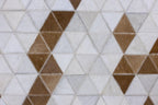 Vectro Abstract Leather Hide Rug Beige