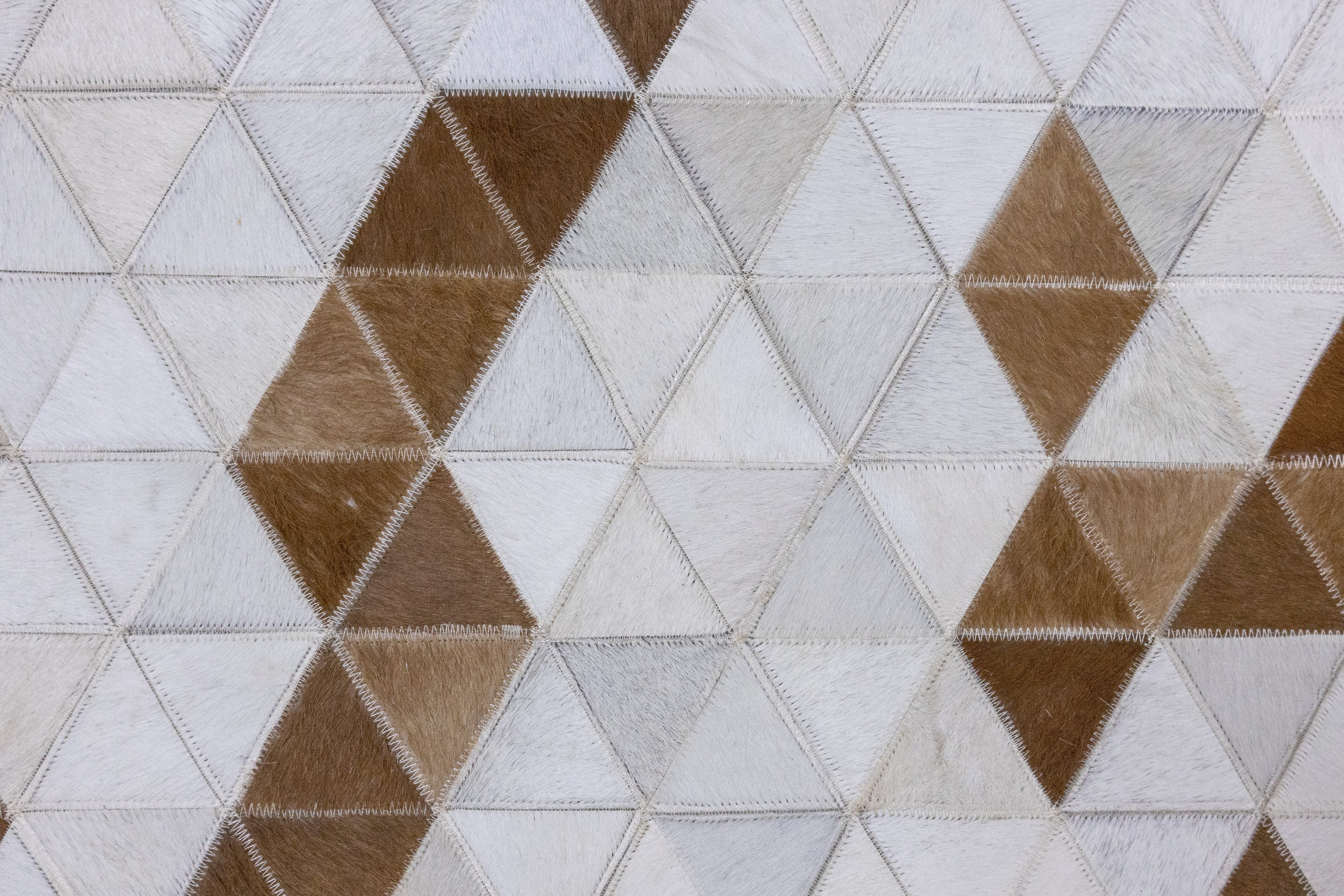 Vectro Abstract Leather Hide Rug Beige