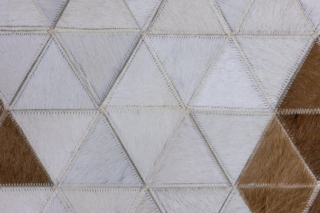 Vectro Abstract Leather Hide Rug Beige