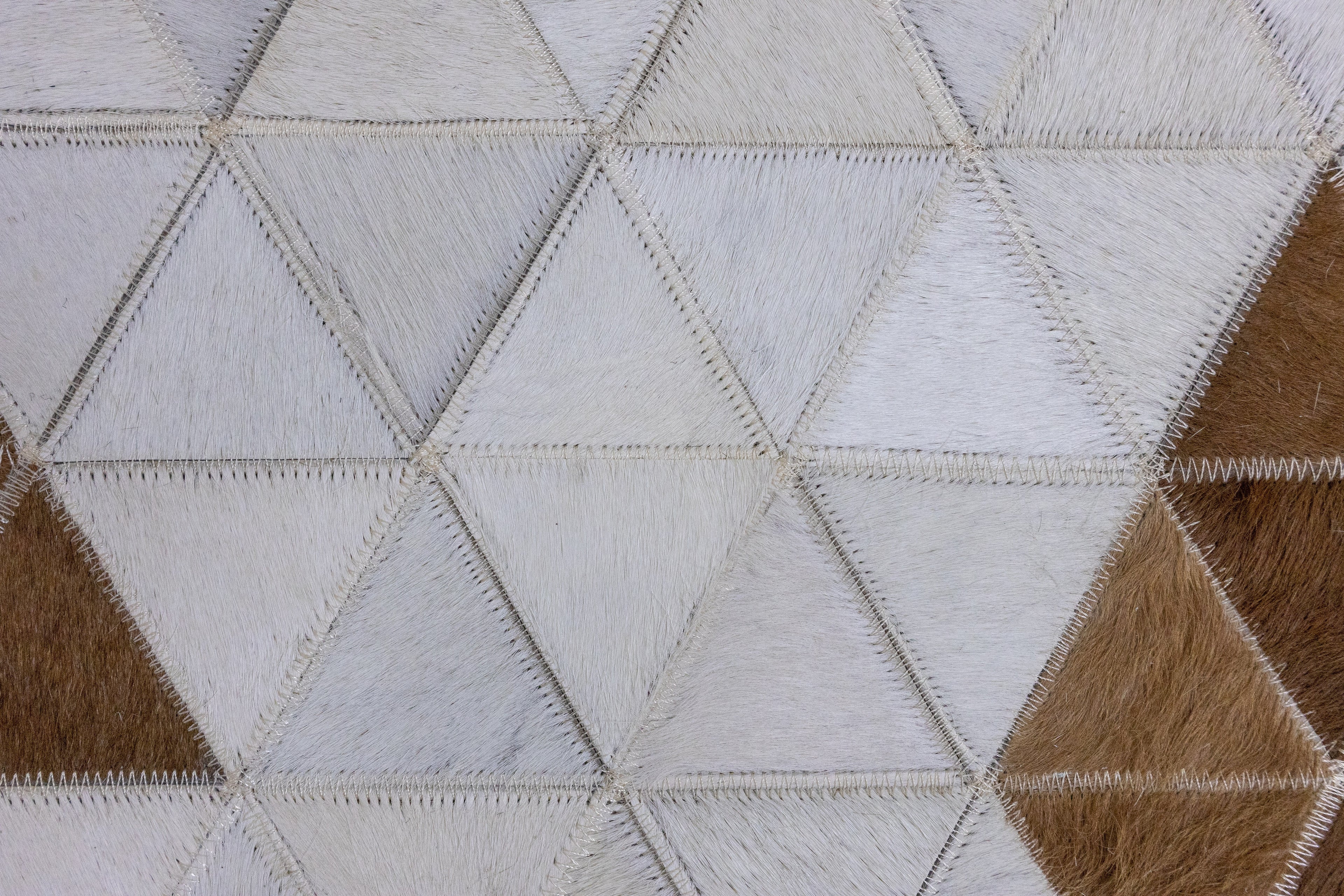 Vectro Abstract Leather Hide Rug Beige
