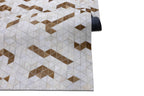Vectro Abstract Leather Hide Rug Beige
