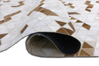 Vectro Abstract Leather Hide Rug Beige