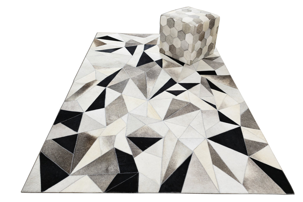 Vectro Abstract Patchwork hide Rug