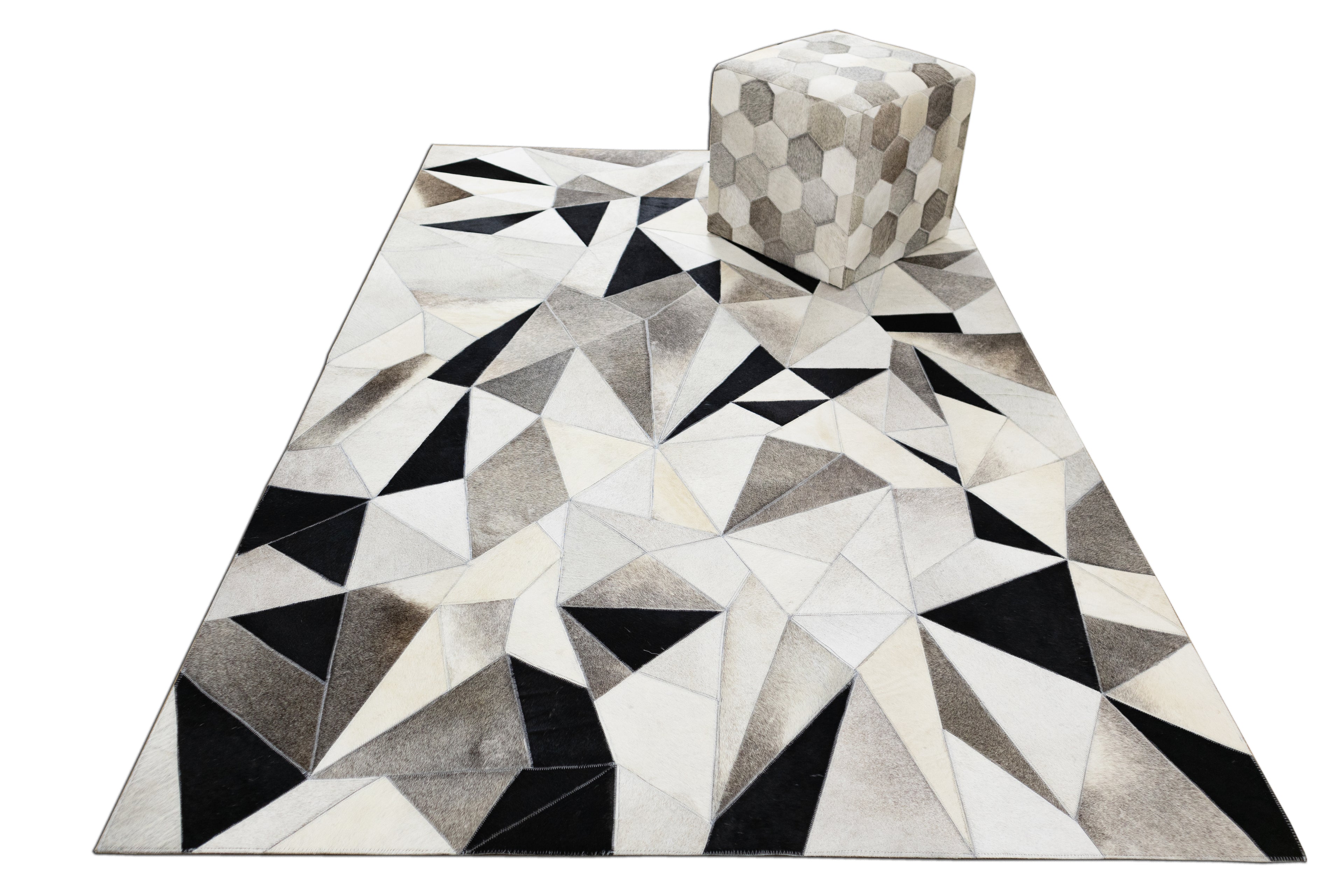 Vectro Abstract Patchwork hide Rug