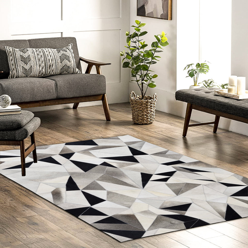Vectro Abstract Patchwork hide Rug