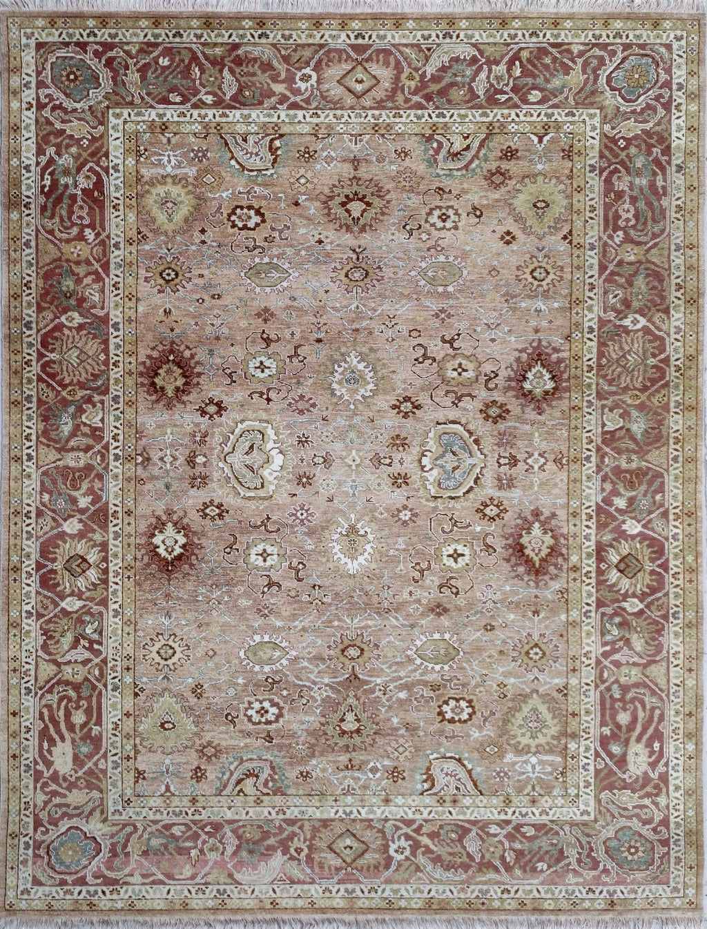 Jaipur Turkish Knot Hand Knotted Wool Rug Pink