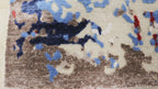 Locus Abstract Indo Nepali Hand Knotted Bamboo Silk Wool Rug Navy Rust